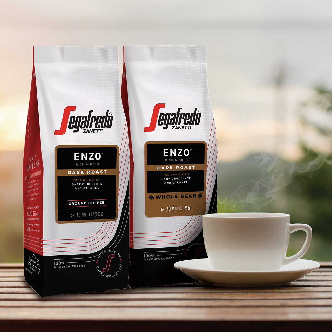 Segafredo Zanetti Ground Coffee, Enzo Dark Roast, Made with Arabica, Vivacious and Balanced Flavor