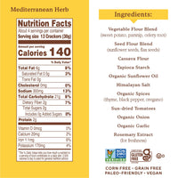 Simple Mills Veggie Flour Pita Crackers, Mediterranean Herb - Gluten Free, Vegan, Healthy Snacks, Paleo Friendly, 4.25 Ounce (Pack of 1)