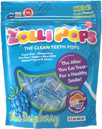Zollipops Clean Teeth Lollipops, Blue Raspberry, 3.1 Ounce (Pack of 1)