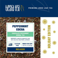 Tiesta Tea - Cozy Peppermint Cocoa, Loose Leaf Chocolate Peppermint Herbal Tea, No Caffeine, Hot & Ice Tea, 3 oz Tin - 50 Cups, Natural Flavors, Rooibos Herbal Tea Loose Leaf