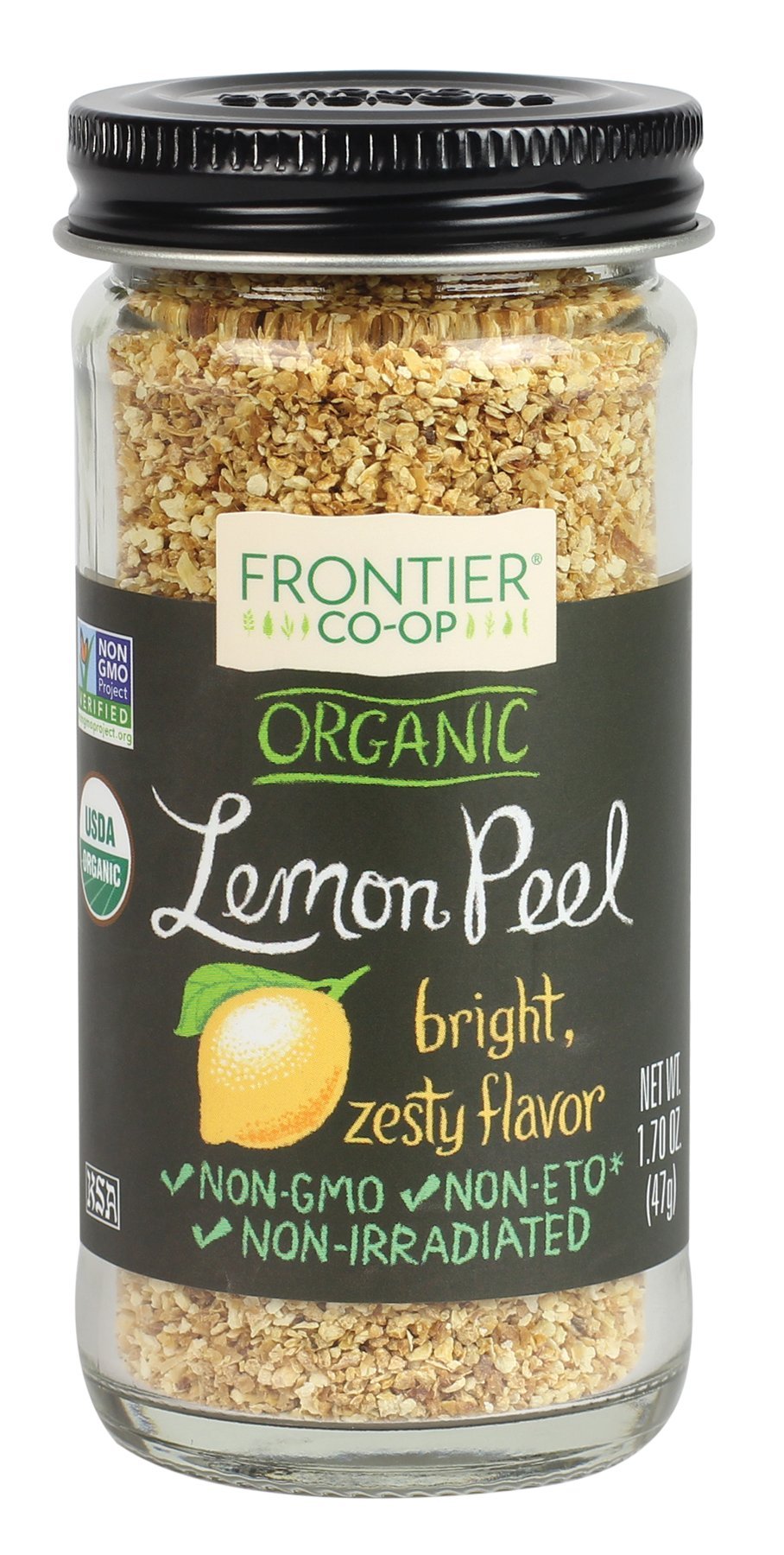 Frontier Natural Products Lemon Peel, Og, Granules, 1.7 oz
