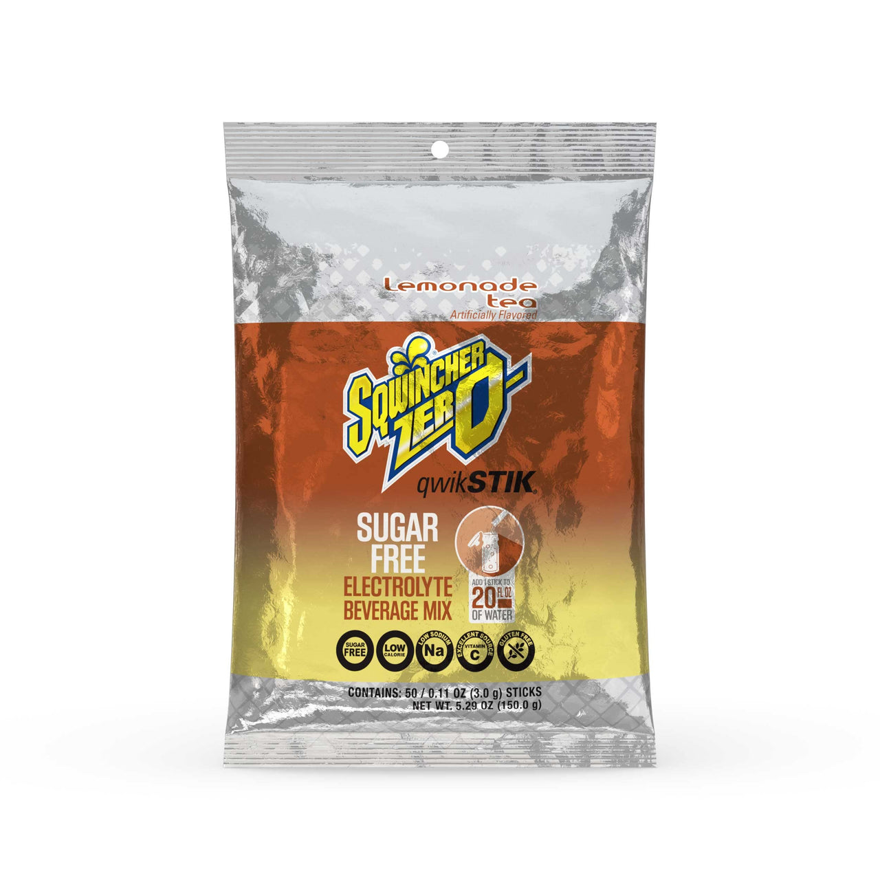 Sqwincher - 159060098 Zero Qwik Stik Sugar Free, Lemonade Tea.11 0z (Pack of 50)
