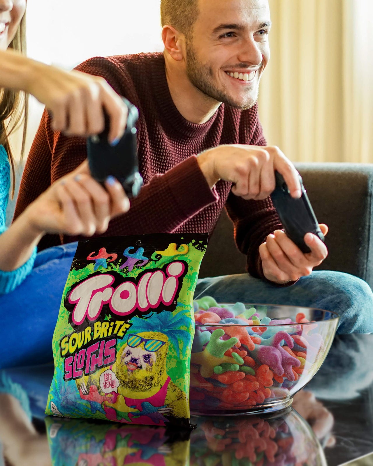 Trolli Sour Brite Sloths Gummy Candy, 4.25 Ounce, Pack of 12