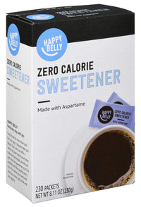 Happy Belly Zero Calorie Blue Aspartame Sweetener, 230 Count (Previously Sugarly Sweet)