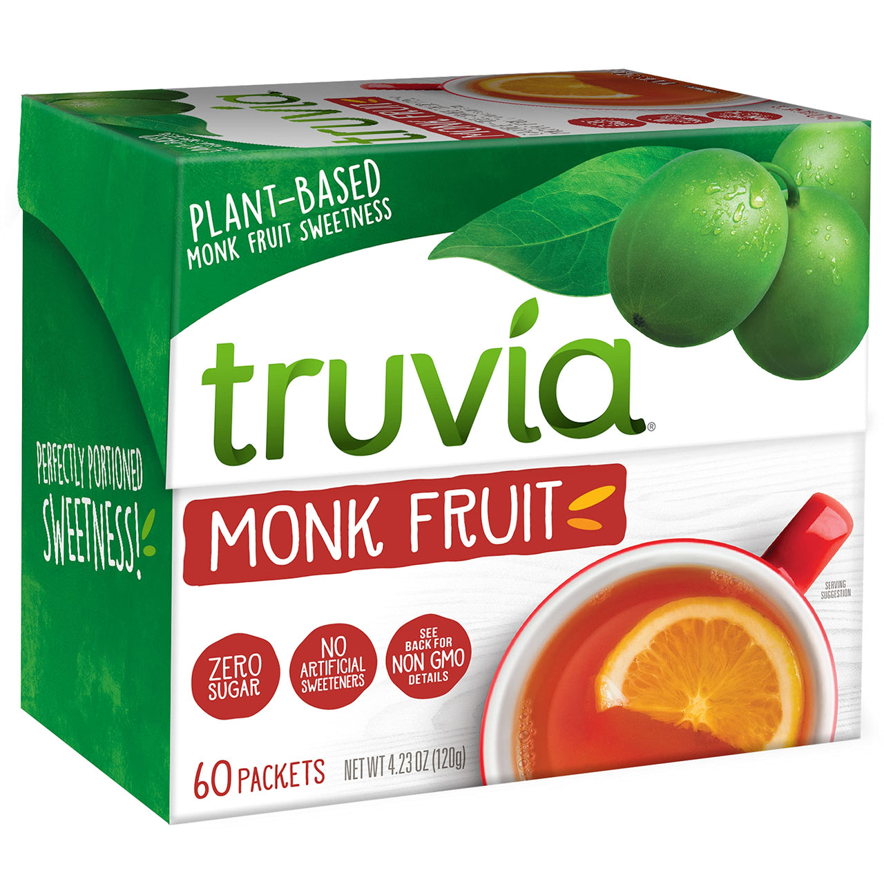 Truvia Calorie-Free Sweetener from the Monk Fruit Packets, 60 Count Monkfruit Box (Pack of 1)