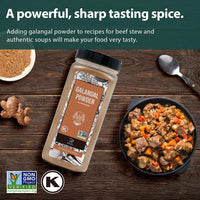 Soeos Galangal Powder 8 oz (227g), Galanga, Galanga Powder, Fresh Galangal Powder, Alpinia Galanga, Non-GMO Verified, Kosher  Pure Galangal Powder Perfect for Tom Kha and Tom Yum Soups