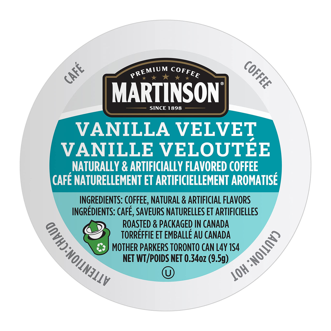 Martinson Vanilla Velvet Flavored Coffee, Light Roast, Keurig K-Cup Brewer Compatible Pods, 24 Count (Pack of 1)