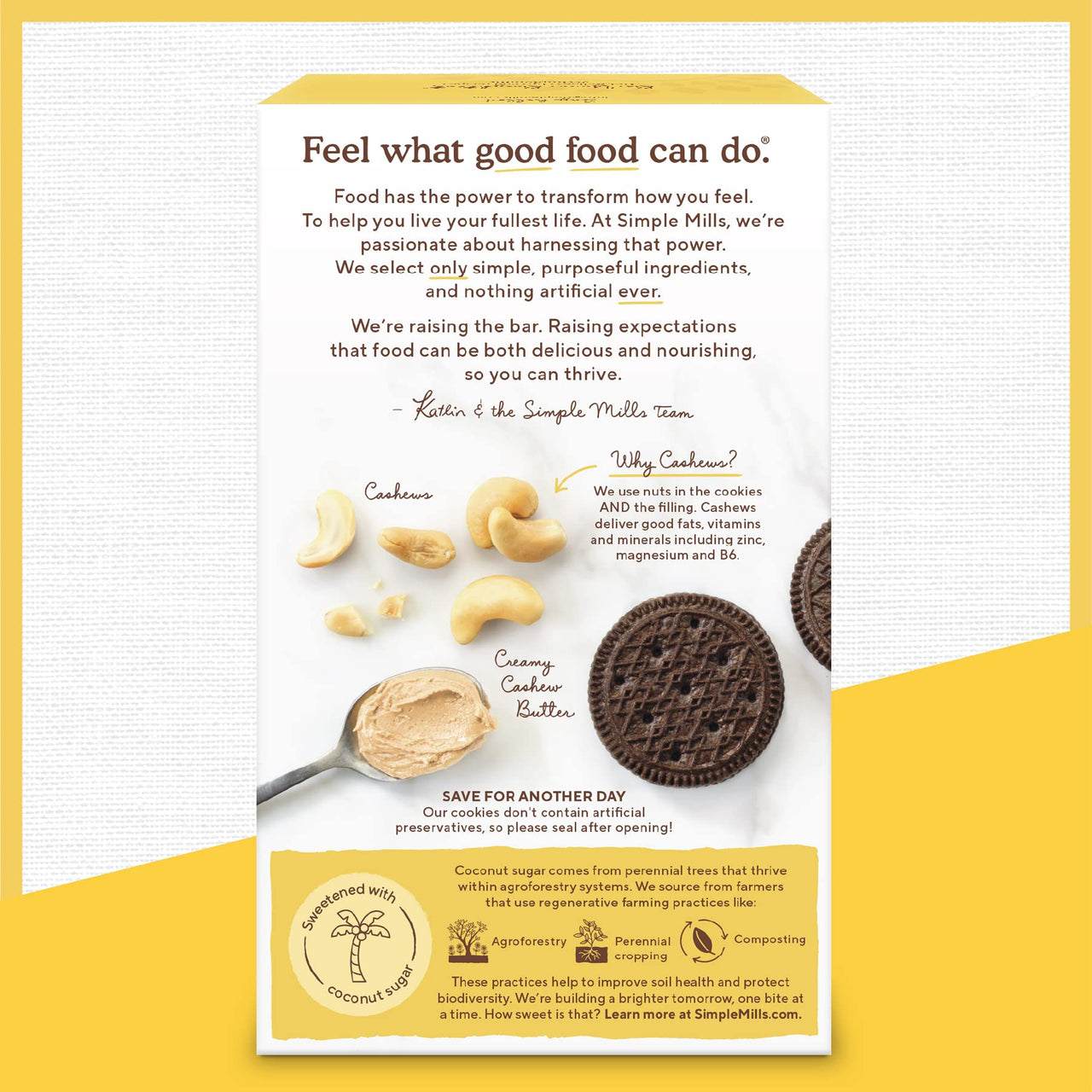 Simple Mills Cocoa Cashew Crme Sandwich Cookies - Gluten Free, Vegan, Healthy Snacks, 6.7 Ounce (Pack of 1)