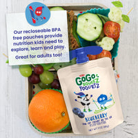 GoGo squeeZ yogurtZ Blueberry, 3 oz. (4 Pouches) - Kids Snacks Made from Real Yogurt Fruit - Pantry Friendly Snack, No Fridge Needed - No Preservatives - Kosher Certified - Gluten Free Snacks for Kids