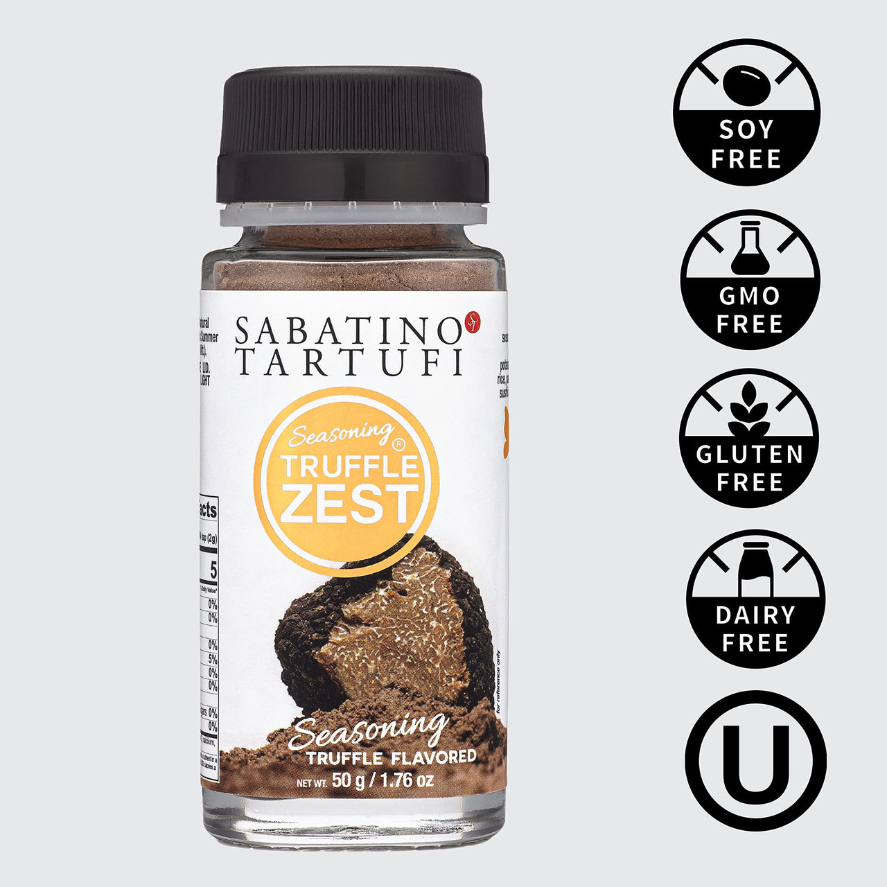 Sabatino Tartufi Truffle Zest Seasoning, The Original All Purpose Gourmet Truffle Powder, Plant Based, Vegan and Vegetarian Friendly, Low Carb, 1.76 oz