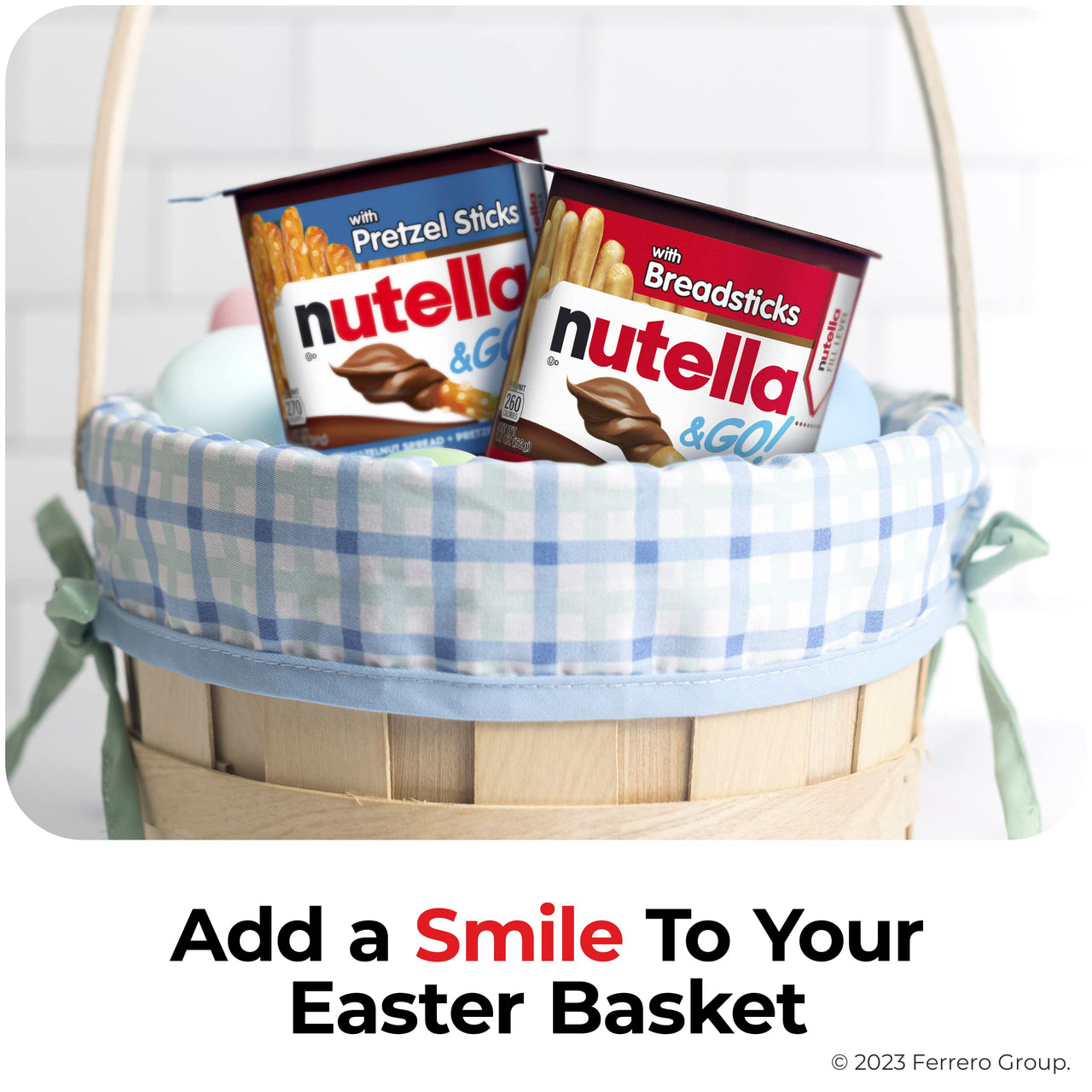 Nutella & GO! Hazelnut And Cocoa Spread With Breadsticks, Snack Pack, Easter Basket Stuffers, 1.8 oz each, 4 Pack