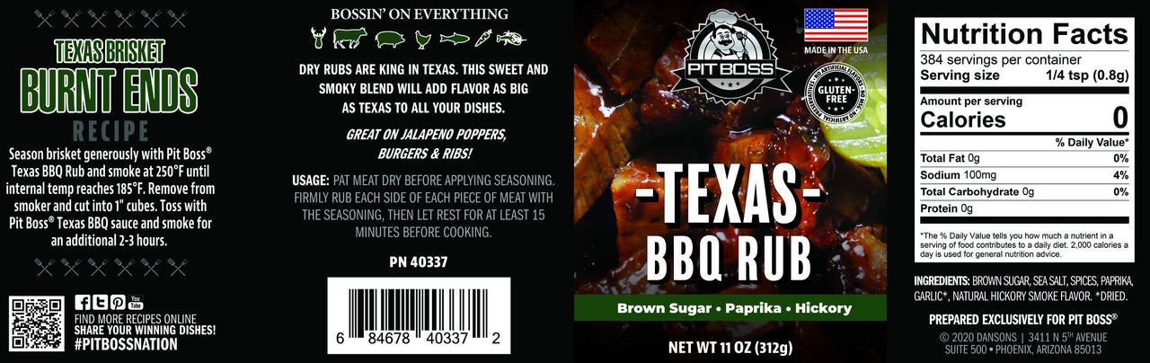 PIT BOSS 40337 Texas BBQ Rub Grill Spices, Multicolored