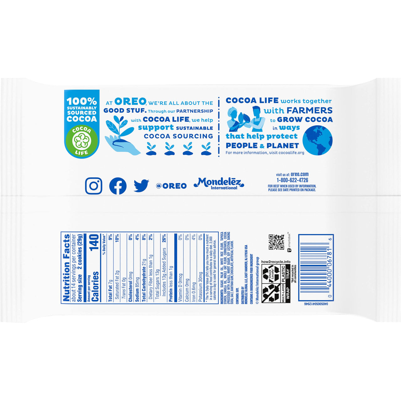 OREO Double Stuf Gluten Free Chocolate Sandwich Cookies, Gluten Free Cookies, 14.03 oz