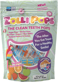 Zollipops The Clean Teeth Pops, Anti Cavity Lollipops, Delicious Flavors, Tropical, 6oz
