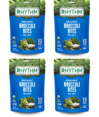 Rhythm Superfoods Crunchy Broccoli Bites, Salted, Organic & Non-GMO, 1.4 Oz (Pack Of 4), Vegan/Gluten-Free Vegetable Superfood Snacks