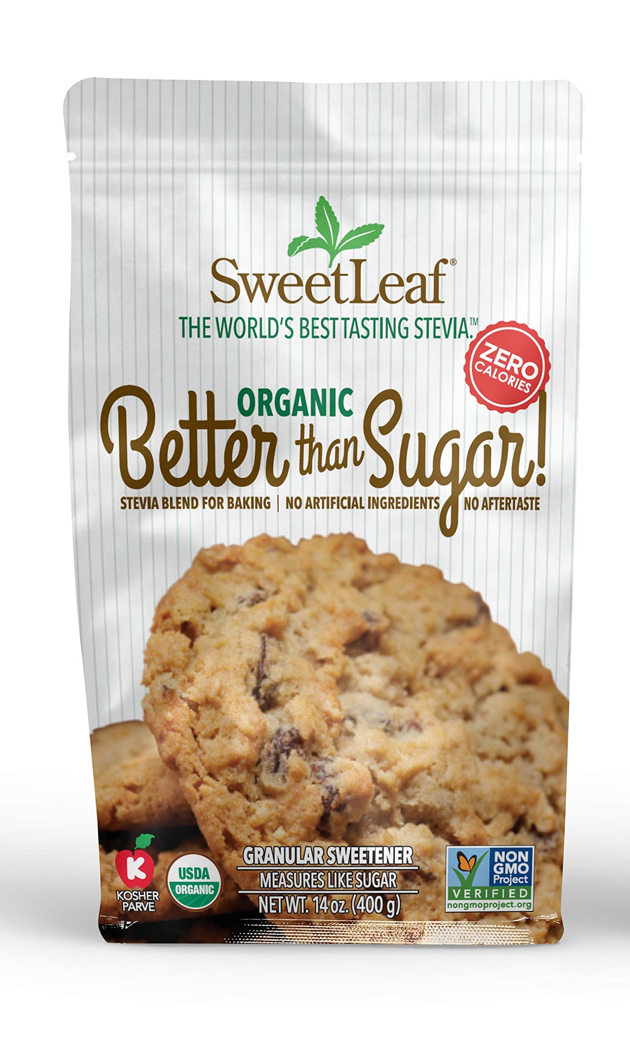 SweetLeaf Better Than Sugar Organic Stevia Granular Sweetener - Blend for Baking, Stevia Powder, Zero Calorie Sweetener, Sugar Free, Non-GMO, Gluten-Free, Keto, Granular Sugar Substitute - 14 Oz