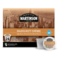 Martinson Hazelnut Crme Flavored Coffee, Light Roast, Keurig K-Cup Brewer Compatible Pods, 24 Count (Pack of 1)
