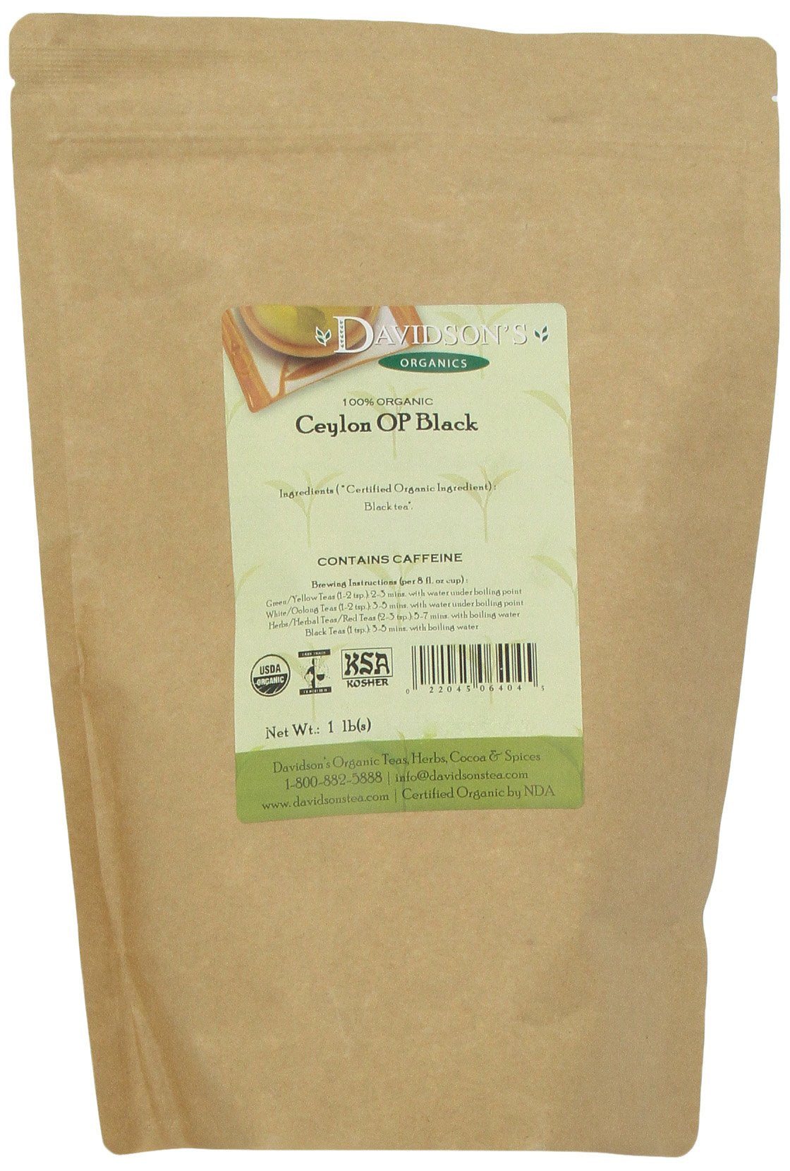 Davidson's  Tea Bulk, Ceylon Op Black, 1 lb Bag