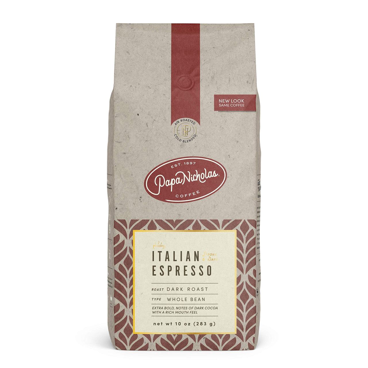 PapaNicholas Coffee Whole Bean Coffee, Italian Espresso, 10 Ounce