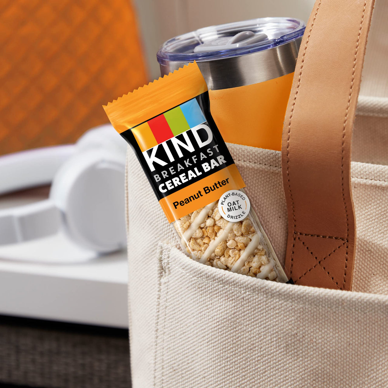 KIND Breakfast Cereal Bars, Gluten Free Snacks, Peanut Butter, 9.3oz Box (6 Bars)