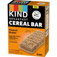 KIND Breakfast Cereal Bars, Gluten Free Snacks, Peanut Butter, 9.3oz Box (6 Bars)