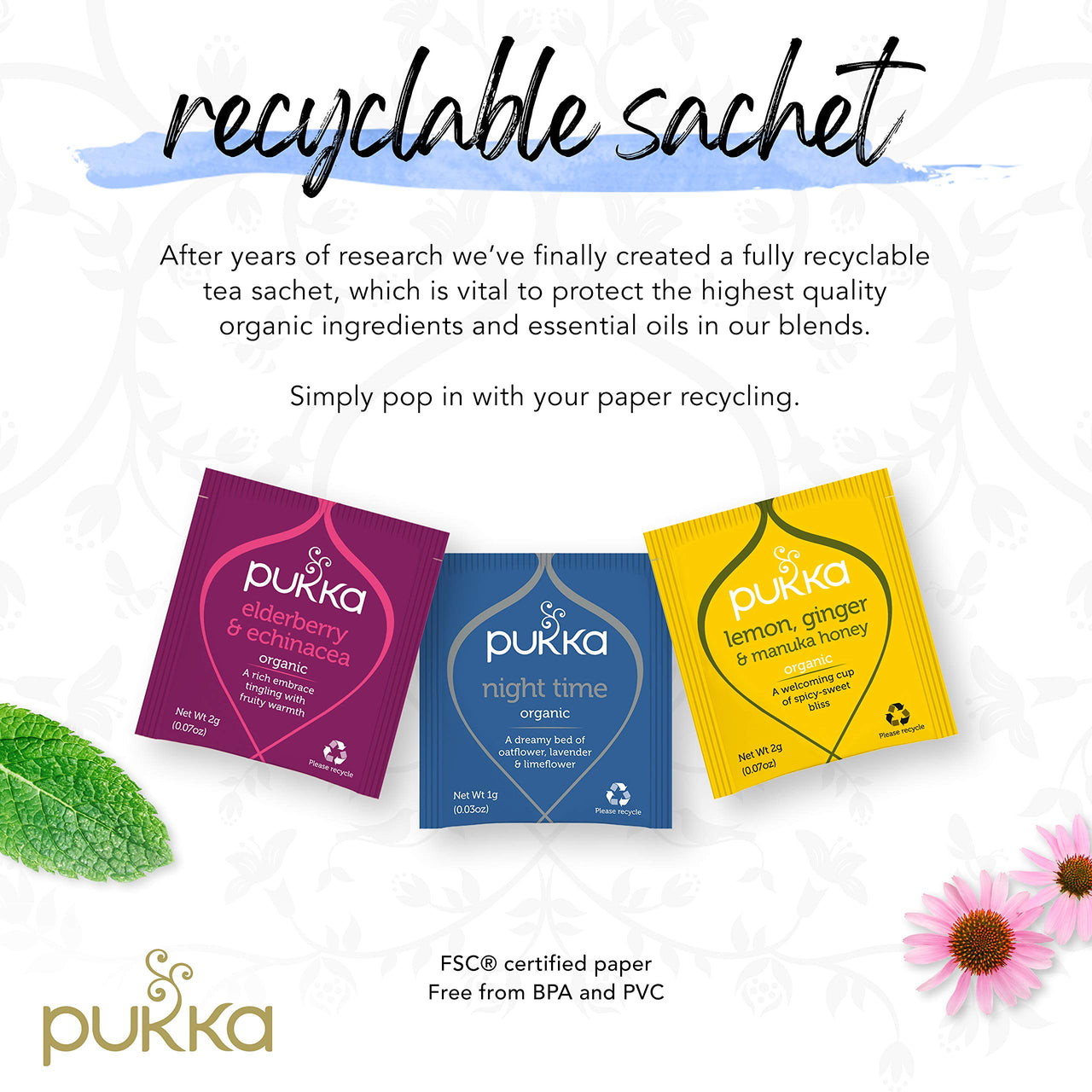 Pukka Tea Variety Pack, Organic Herbal Tea Bags, Five Flavors; Elderberry & Echinacea, Lemon, Ginger & Manuka Honey, Night Time, Three Mint and Detox, 20 count (Pack 0f 3)