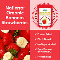 NATIERRA Nature's  All Foods Organic Freeze-Dried Bananas and Strawberries | Non-GMO & Vegan | 1.8 Ounce