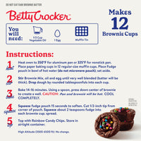 Betty Crocker Rainbow Fudge Brownie Cups Baking Mix, 13.7 oz Box