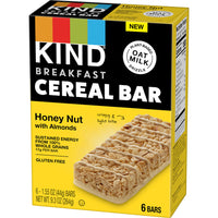 KIND Breakfast Cereal Bars, Gluten Free Snacks, Honey Nut with Almonds, 9.3oz Box (6 Bars)