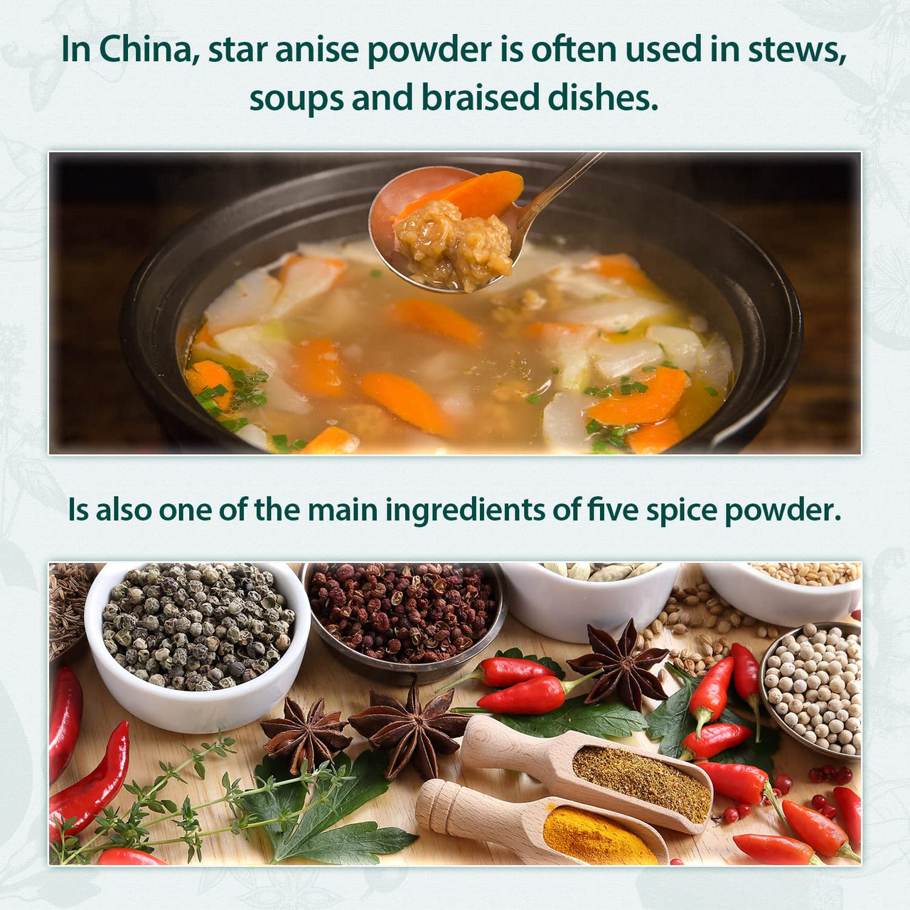 Soeos Chinese Star Anise Powder 2.6 oz (74g), Ground Chinese Star Anise Seeds, Dried Anise Star Spice, Star Anise Bulk, Anise Star. Non-GMO Verified, Great for Baking and Tea, Anis Estrella., Brown