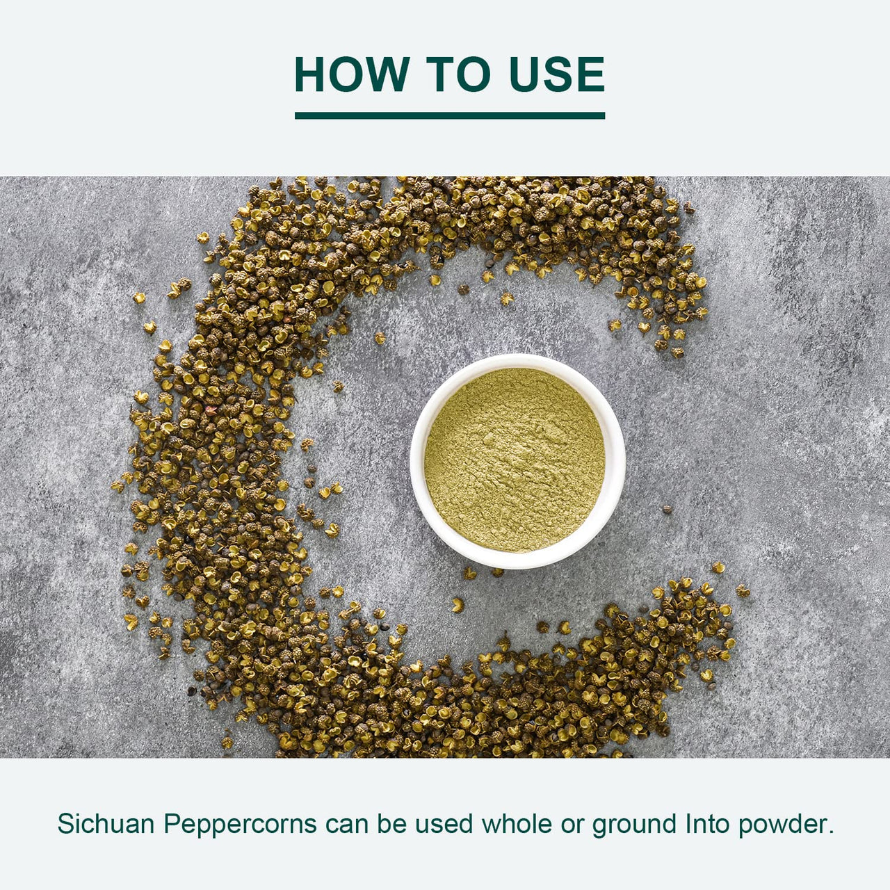 Soeos Authentic Sichuan Grade A Green Sichuan Peppercorns, Less Seeds, Strong Flavor, 4 oz.