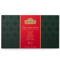 Ahmad Tea Black, Green, & Herbal Teas, Tea Master's  Selection Red & Green Gift Box, Variety of 8 Teas, Teabags 48 ct - Caffeinated, Decaffeinated, and Sugar-Free