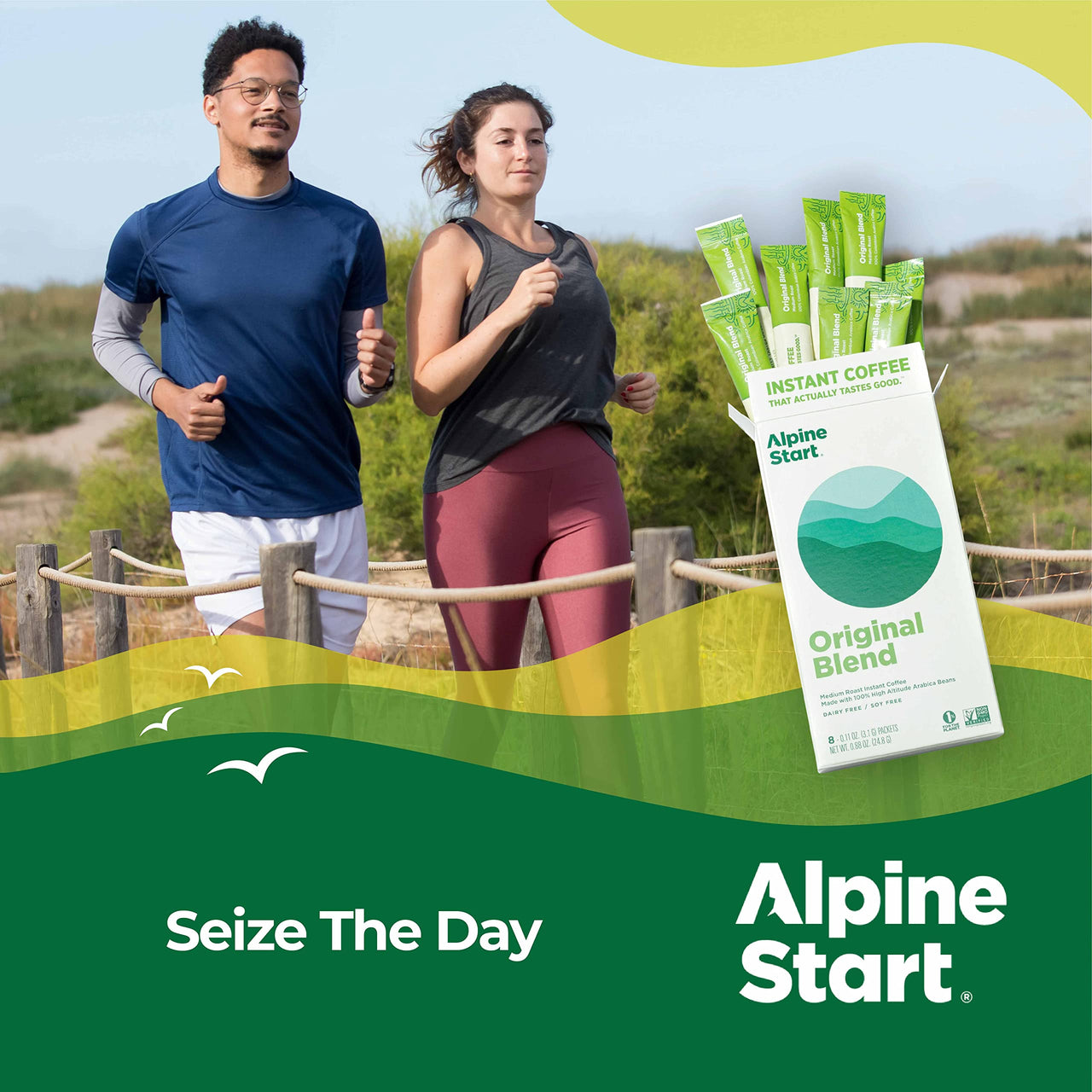 Alpine Start Premium Instant Coffee, Medium Roast Original Blend Arabica Coffee, Dairy, Soy & Gluten Free 30 Servings, 3.3 oz (Pack of 1)