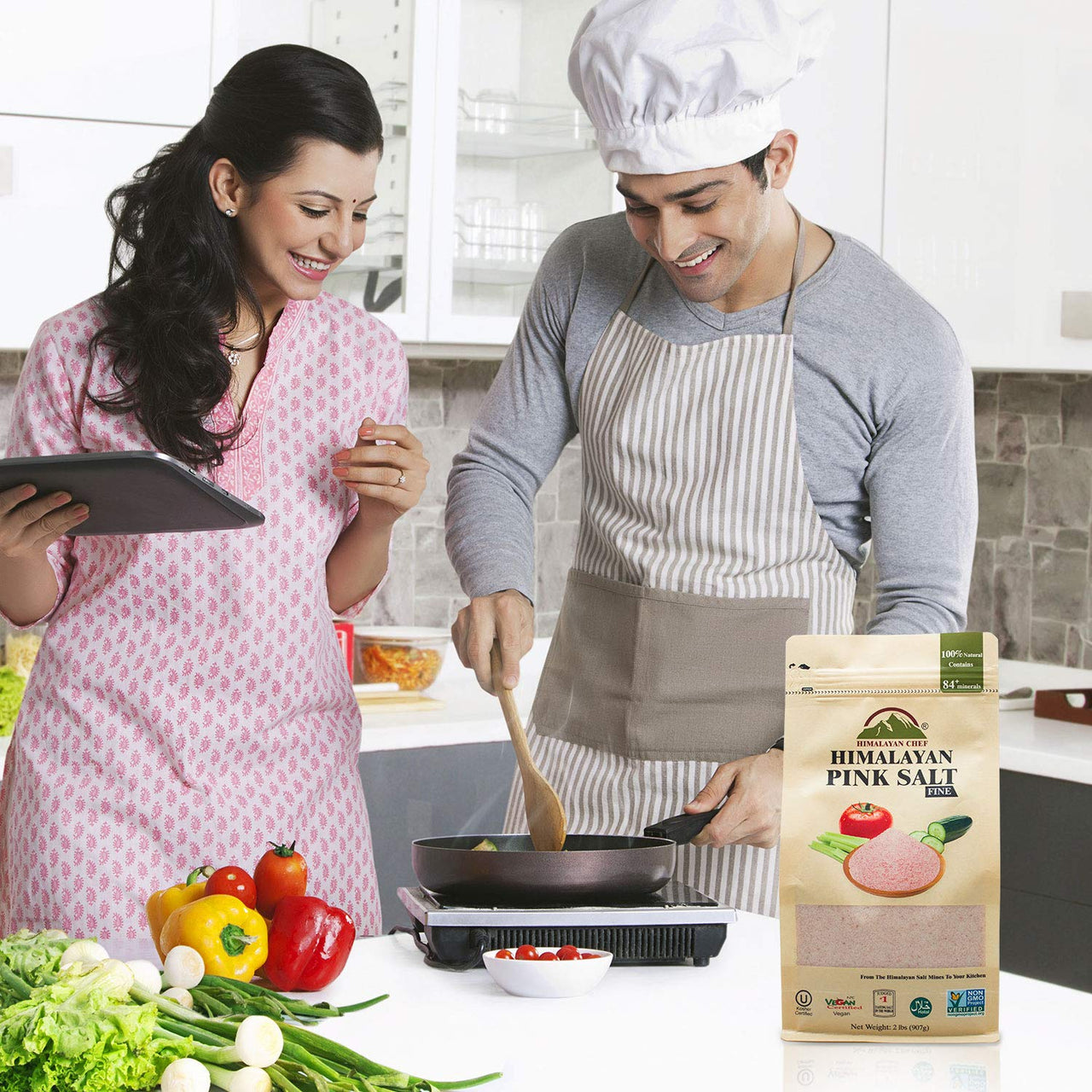 Himalayan Chef Pink Salt Fine, 2 Pounds (Pack of 1)