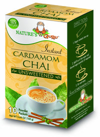 Nature's  Guru Instant Cardamom Chai Tea Drink Mix Unsweetened 10 Count Single Serve On-the-Go Drink Packets