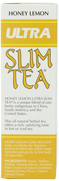 Ultra Slim Tea, Honey Lemon, Caffeine Free, Tea Bags, 24-Count Box, 1.69 Ounce, (Pack of 4)