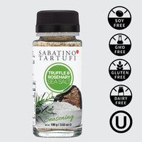 Sabatino Truffle & Rosemary Sea Salt Seasoning, All Natural Gourmet Truffle Salt with Rosemary, Sicilian Sea Salt,Kosher, Non-Gmo Project Certified, 3.53 Oz