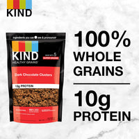 KIND Healthy Grains Clusters, Dark Chocolate Granola, Healthy Snacks, Gluten Free, 10g Protein, 1 Count
