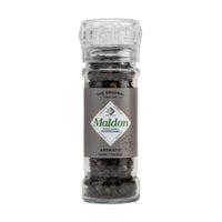 Maldon Salt, Whole Black Peppercorn Grinder, 50 g, Refillable and Adjustable, Kosher, Natural, Aromatic