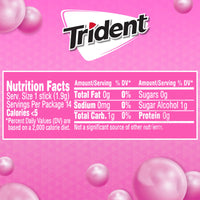 Trident Bubblegum Sugar Free Gum, 12 Packs of 14 Pieces (168 Total Pieces)