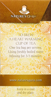Nature's  Guru Organic Whole Leaf Black Tea Turmeric Ginger 25 Count Individual Tea Bags
