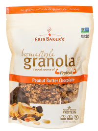 Erin Baker's , Homestyle Granola Peanut Butter Chocolate, Vegan, Ancient Grains, Non-GMO Granola, 12 Oz Bag