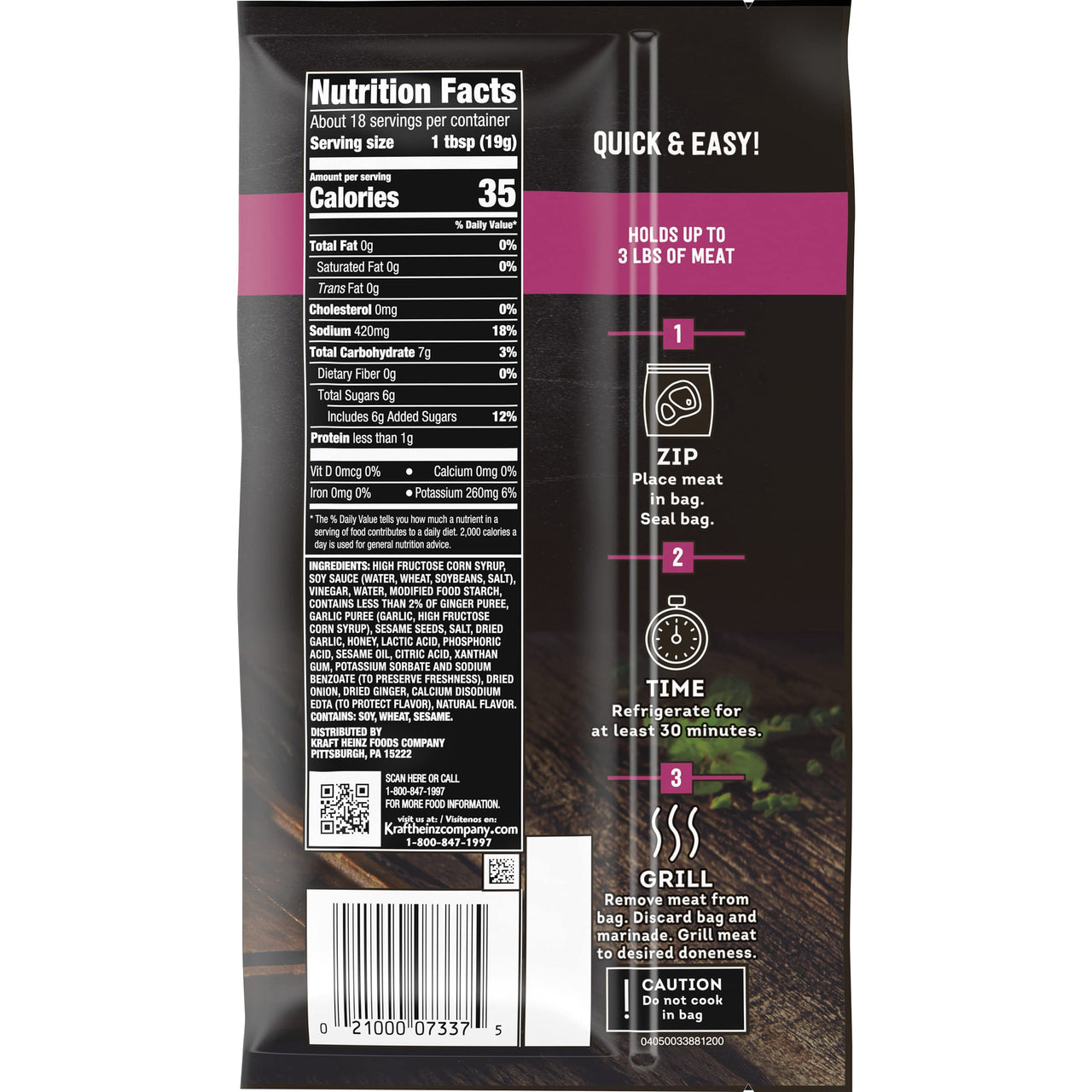 J.L. Kraft Sweet Teriyaki Marinade-in-a-Bag Liquid Marinade (12 oz Bag)