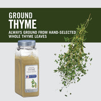 McCormick Culinary Ground Thyme, 11 oz - One 11 Ounce Container of Ground Thyme Seasoning, Best with Chowders and Soups, Meat, Seafood, Mashed Potatoes and More