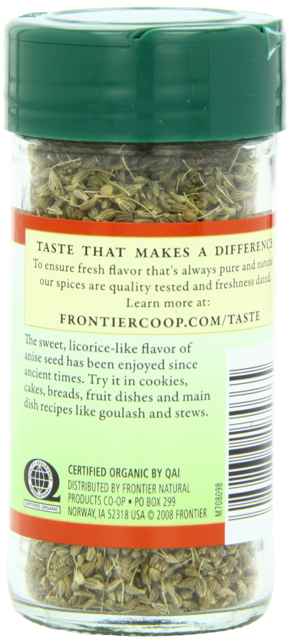 Frontier Natural Products Anise Seed, Og, Whole, 1.50 Ounce