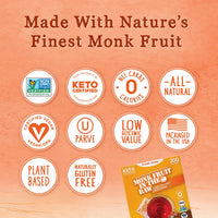 MONK FRUIT IN THE RAW, Natural Monk Fruit Sweetener w/Erythritol, Sugar-Free, Keto, Gluten Free, Zero Calorie, Low Carb, Vegan Sugar Substitute, 200 Count Packets (Pack of 2)