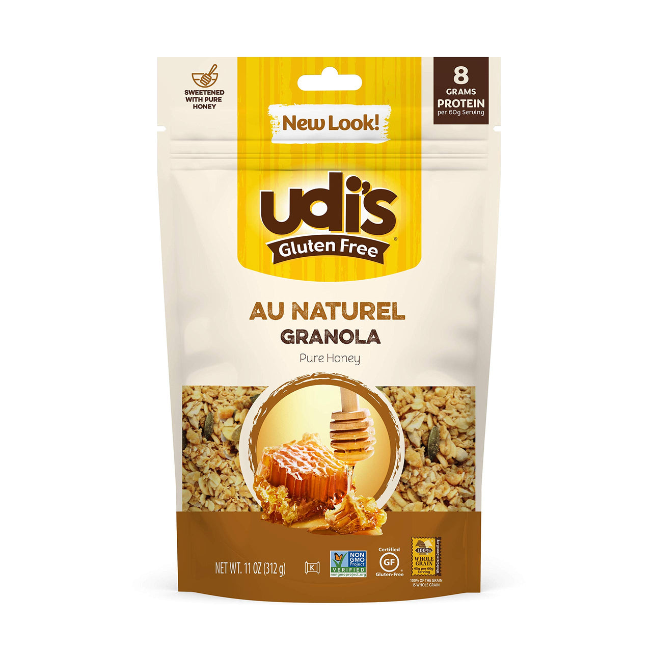 Udi's  Gluten Free Au Naturel Granola, Dairy Free and Egg Free, Pure Honey , 11Ounce (Packaging May Vary)