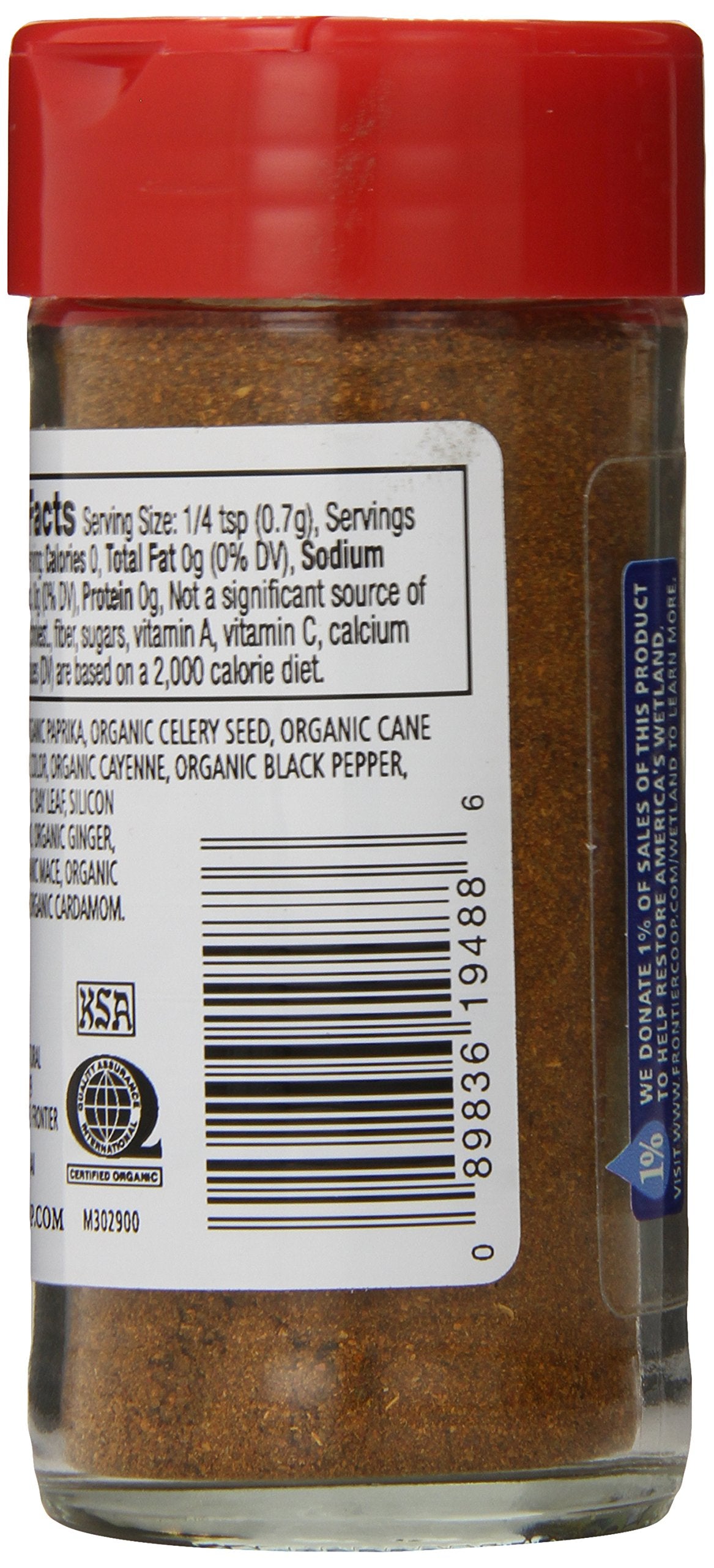 Frontier Organic Seafood Seasoning, Blackened, 2.5 Ounce