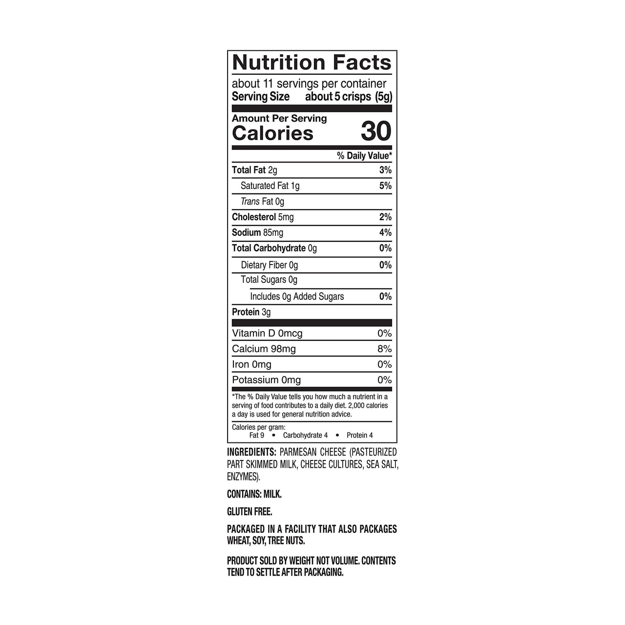 Mrs. Cubbison's  Cheese Crisps - 100% Real Cheese, Keto Friendly, Great for Snacking and Salad Topper - Parmesan Flavor, 1.98 Ounce (Pack of 1)