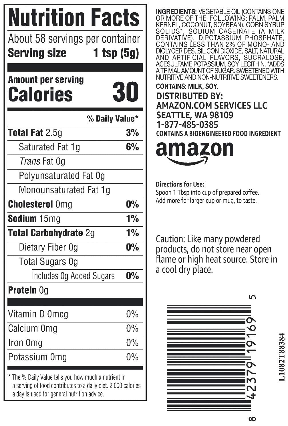 Happy Belly Powdered Non-dairy French Vanilla Coffee Creamer (Sugar-Free), 10.2 Ounce